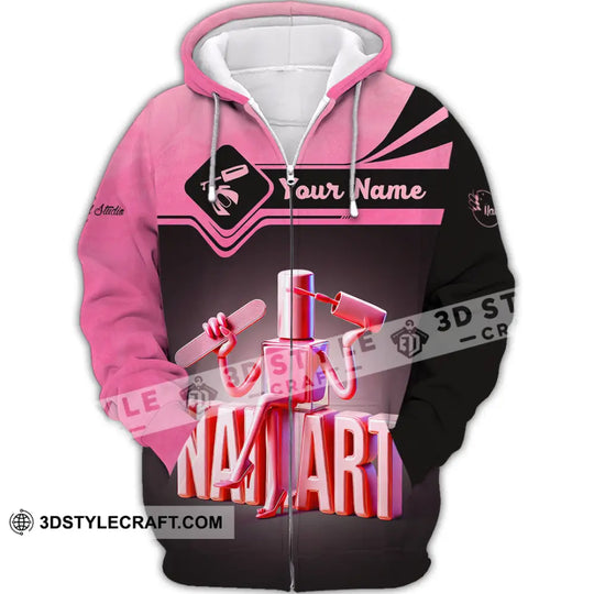Unisex Shirt, Custom Name Nail Art Shirt, Nail Art Long Sleeve Polo Shirt style option 3