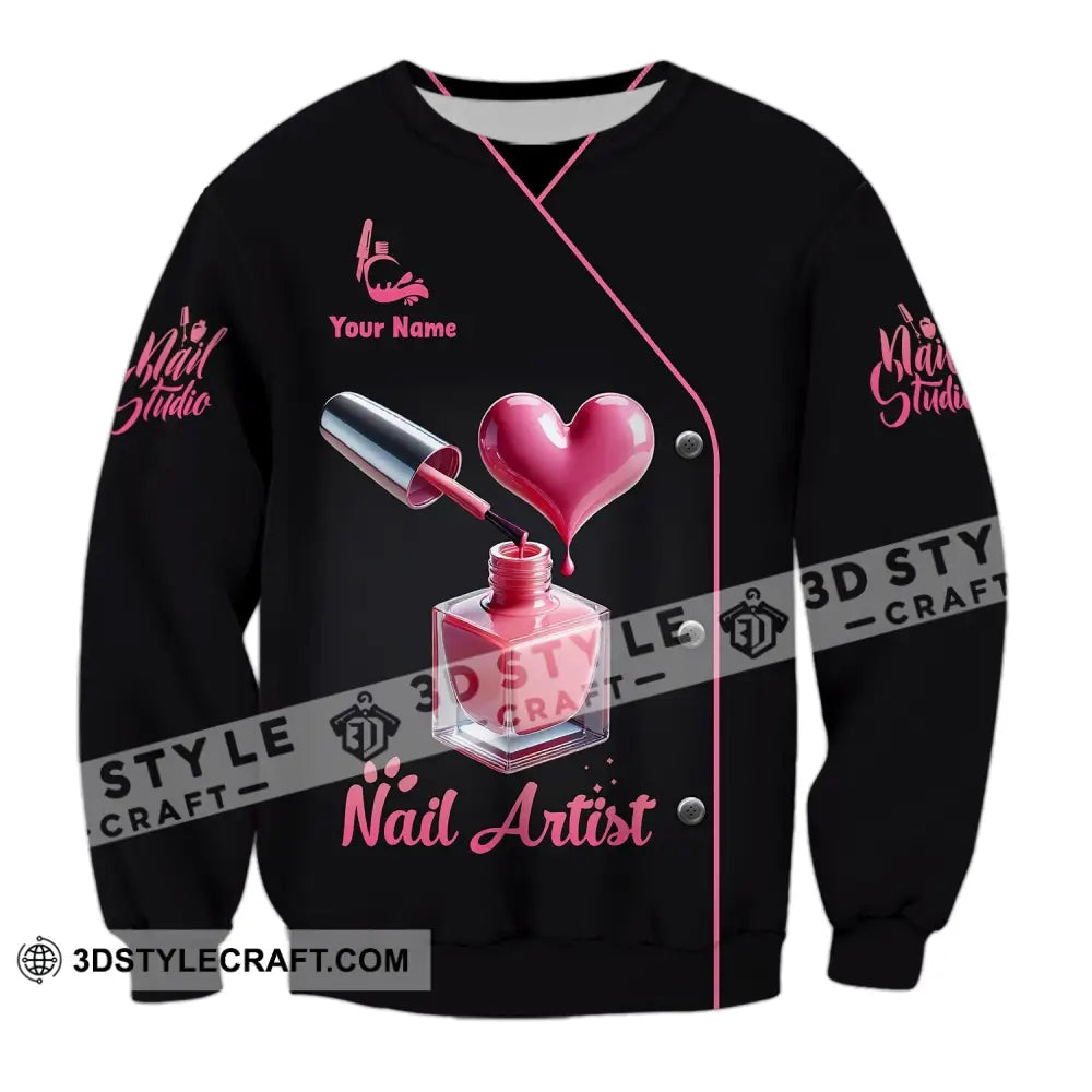 Unisex Shirt - Custom Name Nail Artist Long Sleeve / S T-Shirt