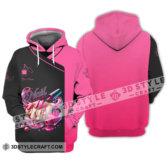 Unisex Shirt, Custom Name Nail Artist Shirt, Nail Artist Polo Long Sleeve Shirt style option 3