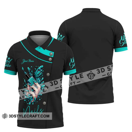 Unisex Shirt, Custom Name Nail Artist Shirt, Nail Artist Polo Long Sleeve Shirt style option 4
