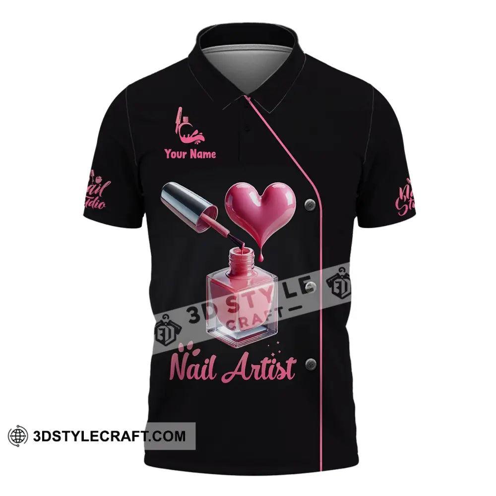 Unisex Shirt - Custom Name Nail Artist Polo / S T-Shirt