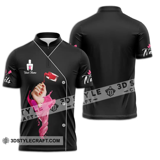 Unisex Shirt - Custom Name Shirt Nail Artist Red Nails style option 2