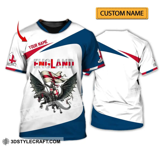 Unisex Shirt - Custom Name National Team Euro 2024 England Fly Dragon T-Shirt