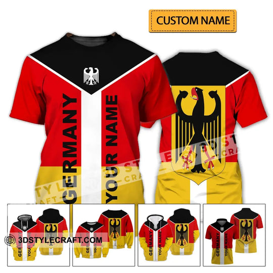 Unisex Shirt - Custom Name Shirt - Neo Germany Color 3D Shirt style option 2