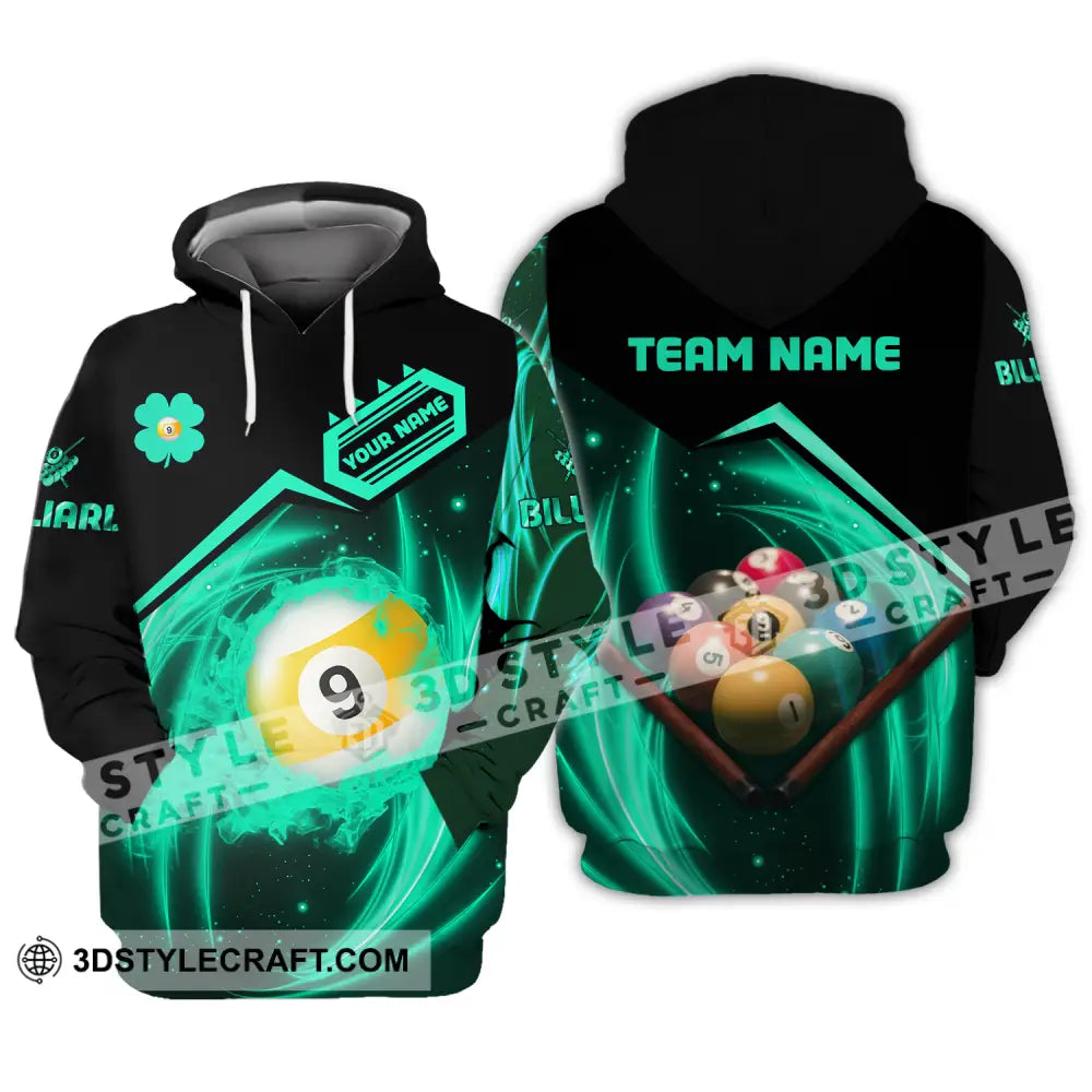 Unisex Shirt - Custom Name Neon Color Billiard Hoodie / S T-Shirt