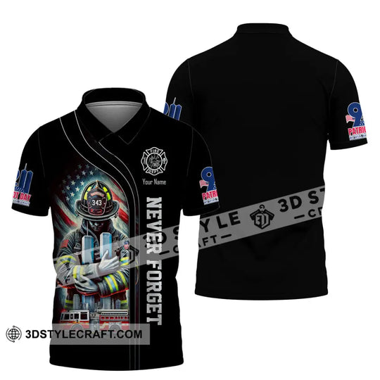 Unisex Shirt, Custom Name Never Forget Shirt, 911 Memorial Shirt, Firefighter Memorial style option 4
