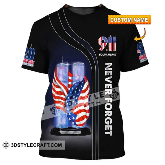 Unisex Shirt Custom Name Never Forget Firefighter Memorial 911 T-Shirt