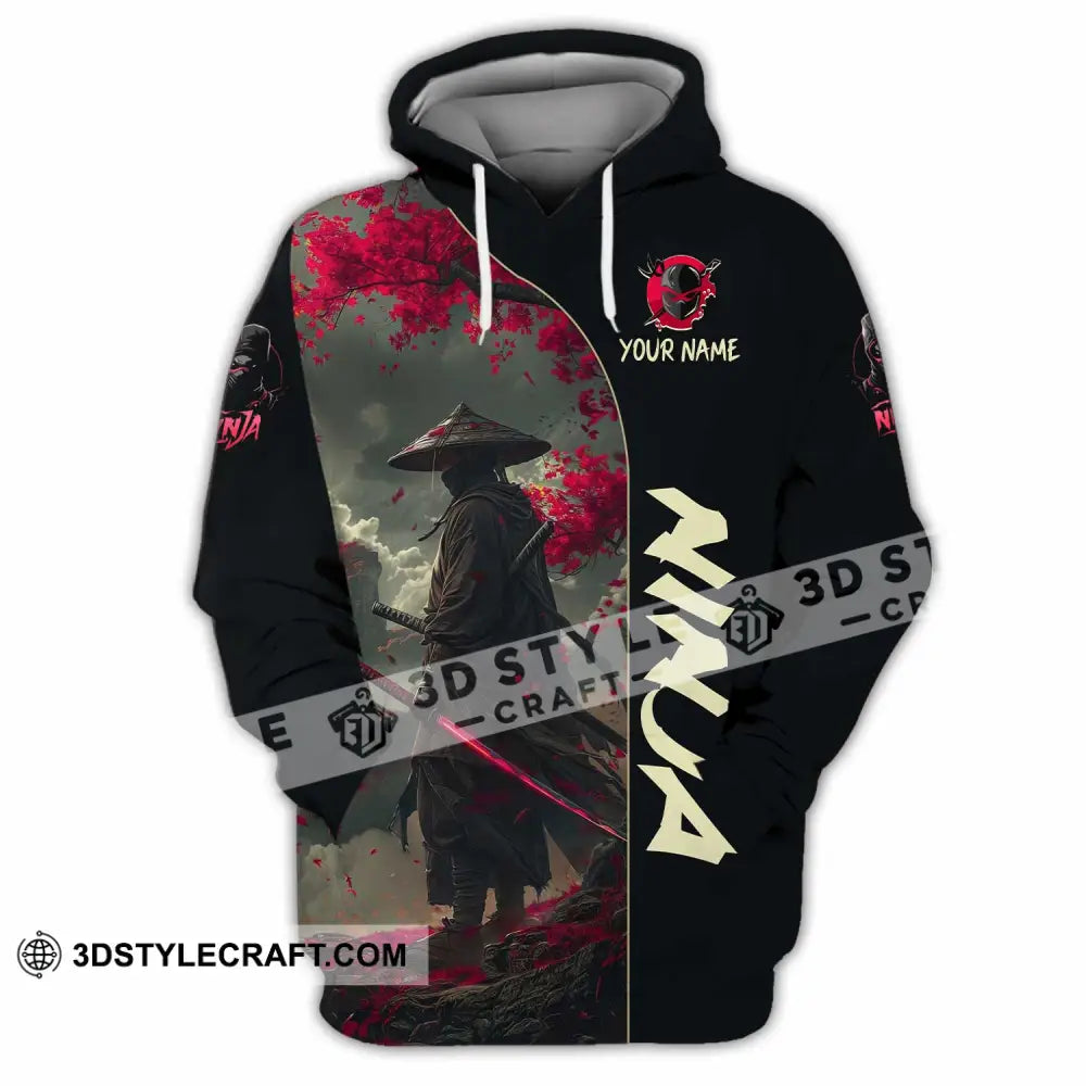 Unisex Shirt Custom Name Ninja Love Polo Long Sleeve Hoodie / S T-Shirt