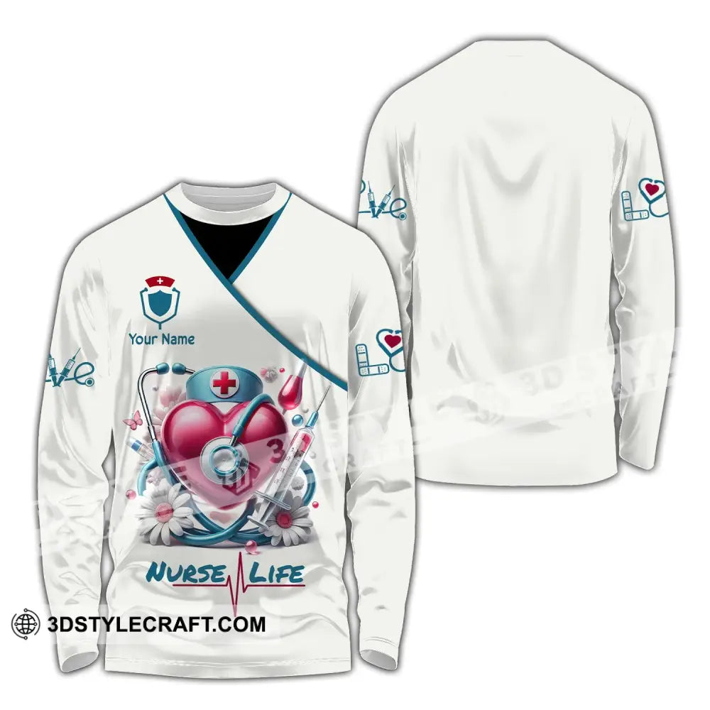 Unisex Shirt - Custom Name Nurse Life Long Sleeve / S T-Shirt