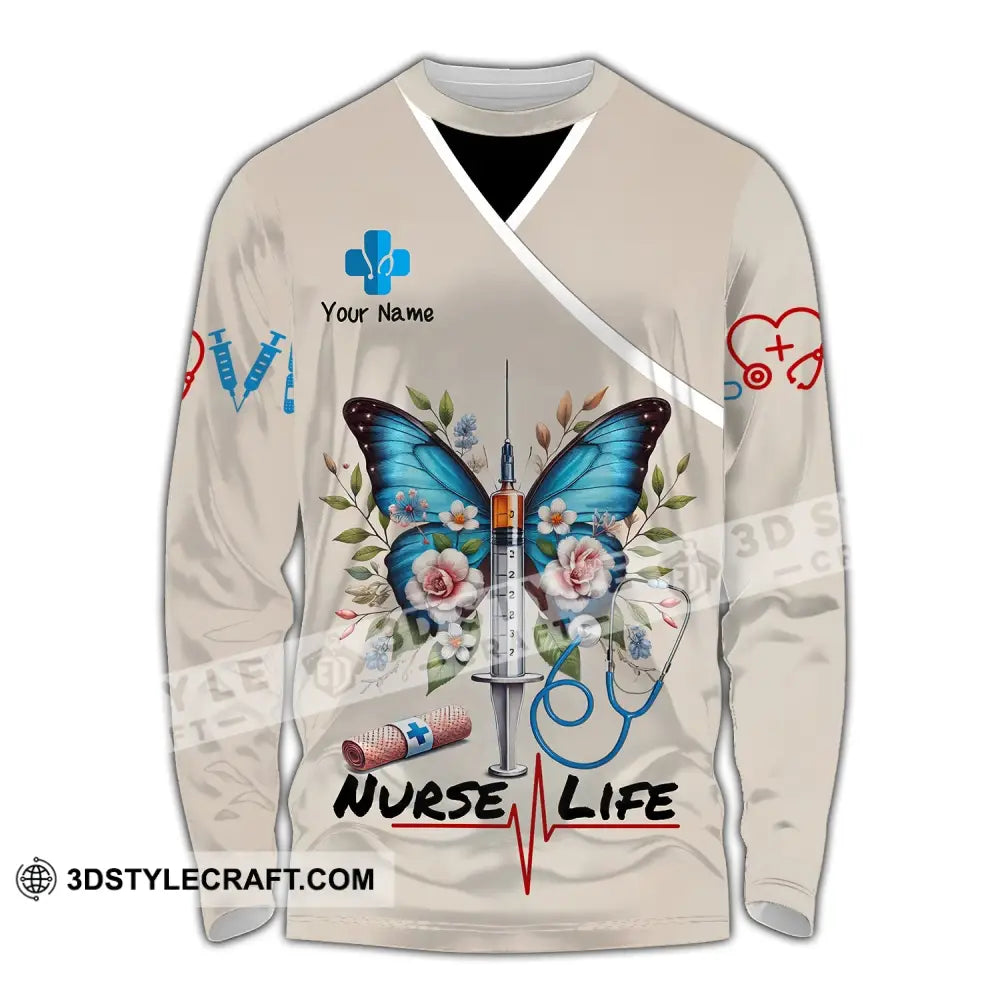 Unisex Shirt - Custom Name Nurse Life Long Sleeve / S T-Shirt