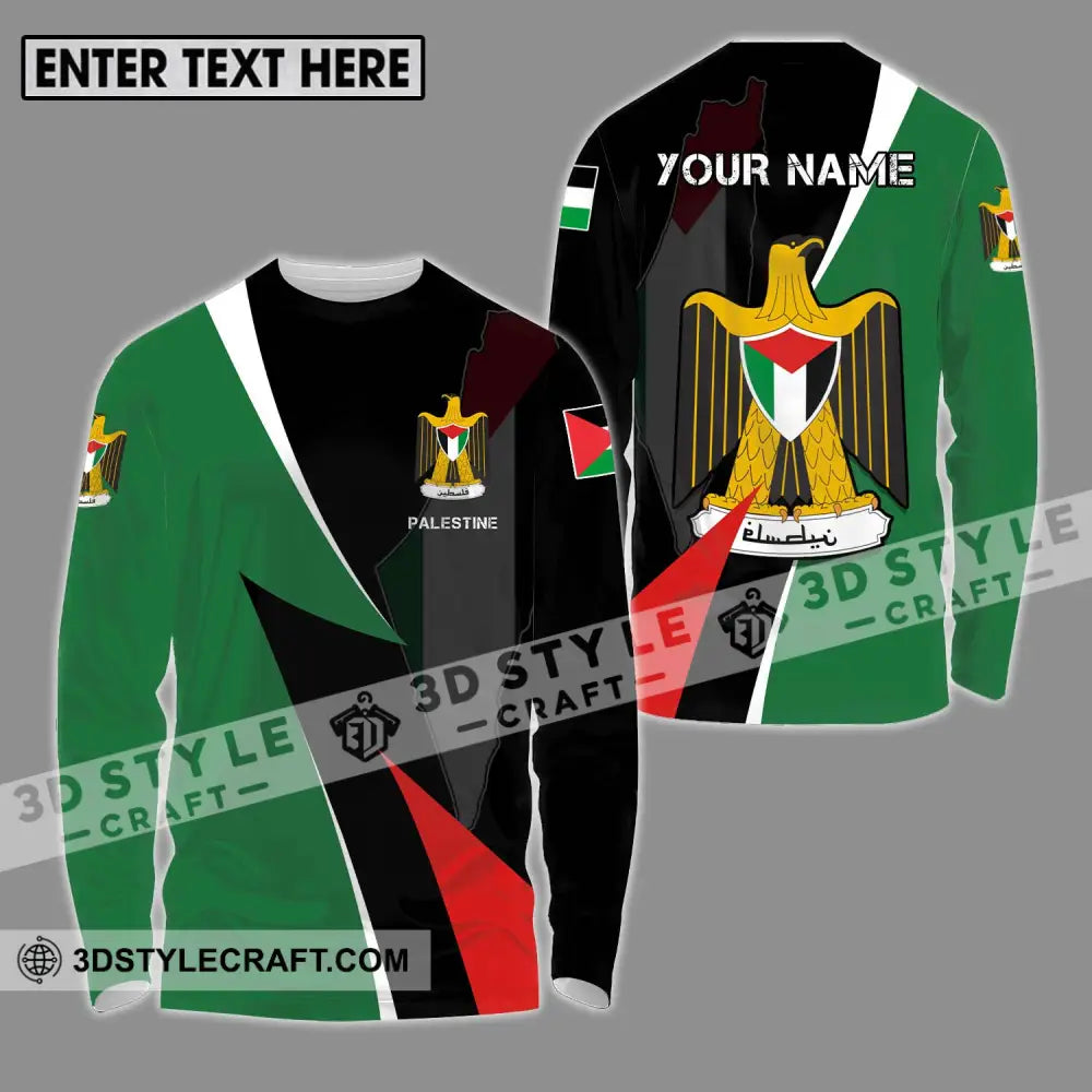 Unisex Shirt - Custom Name Palestine Long Sleeve / S T-Shirt