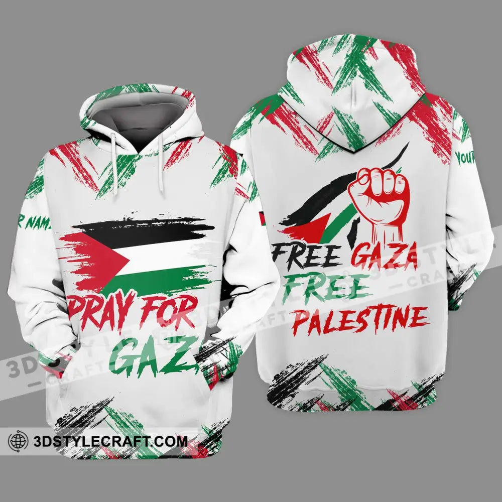 Unisex Shirt - Custom Name Palestine Pray For Gaza Hoodie / S T-Shirt