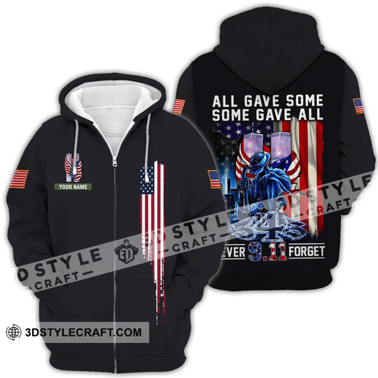 Unisex Shirt - Custom Name Patriot Day 911 Shirt, All Gave Some Some Gave All style option 4