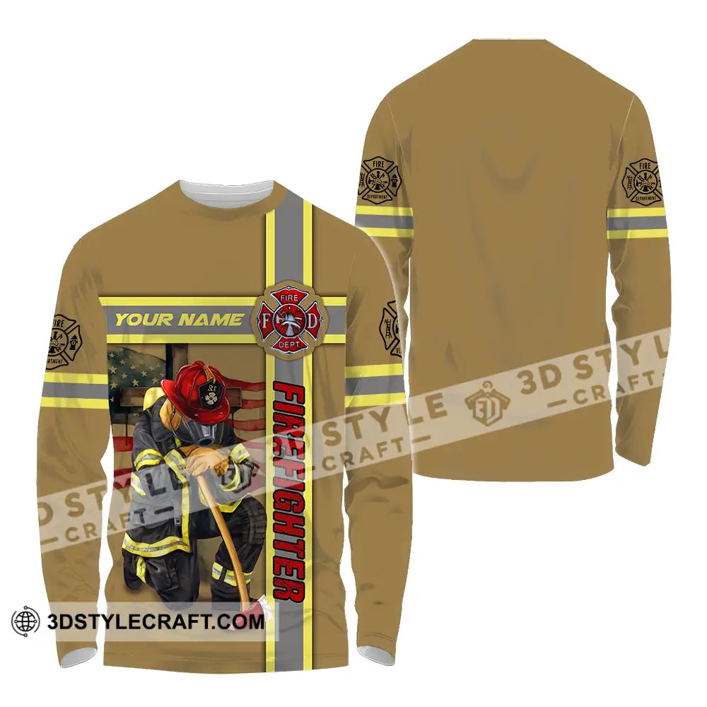 Unisex Shirt - Custom Name Patriot Day 911 Firefighter Long Sleeve / S T-Shirt