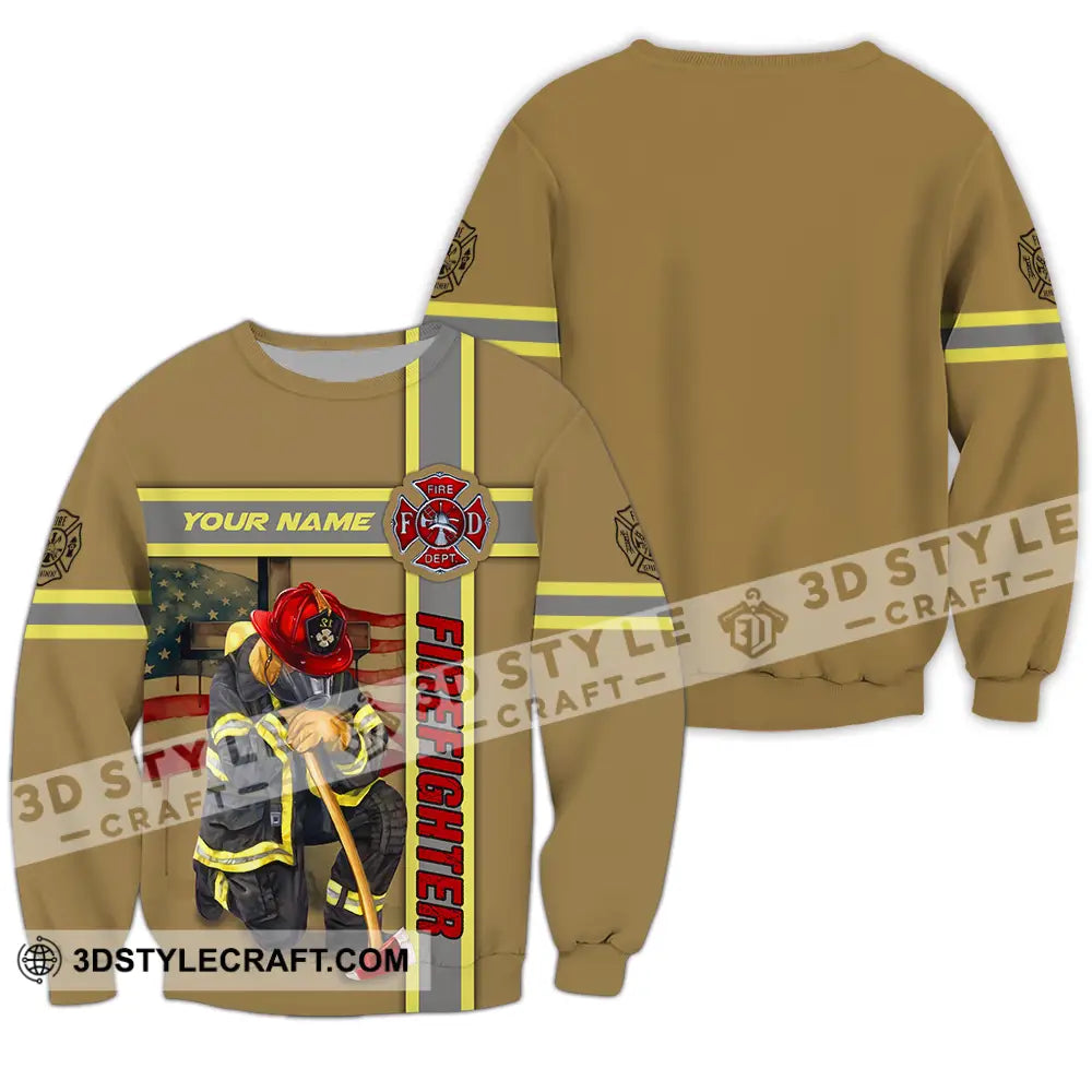 Unisex Shirt - Custom Name Patriot Day 911 Firefighter Long Sleeve / S T-Shirt