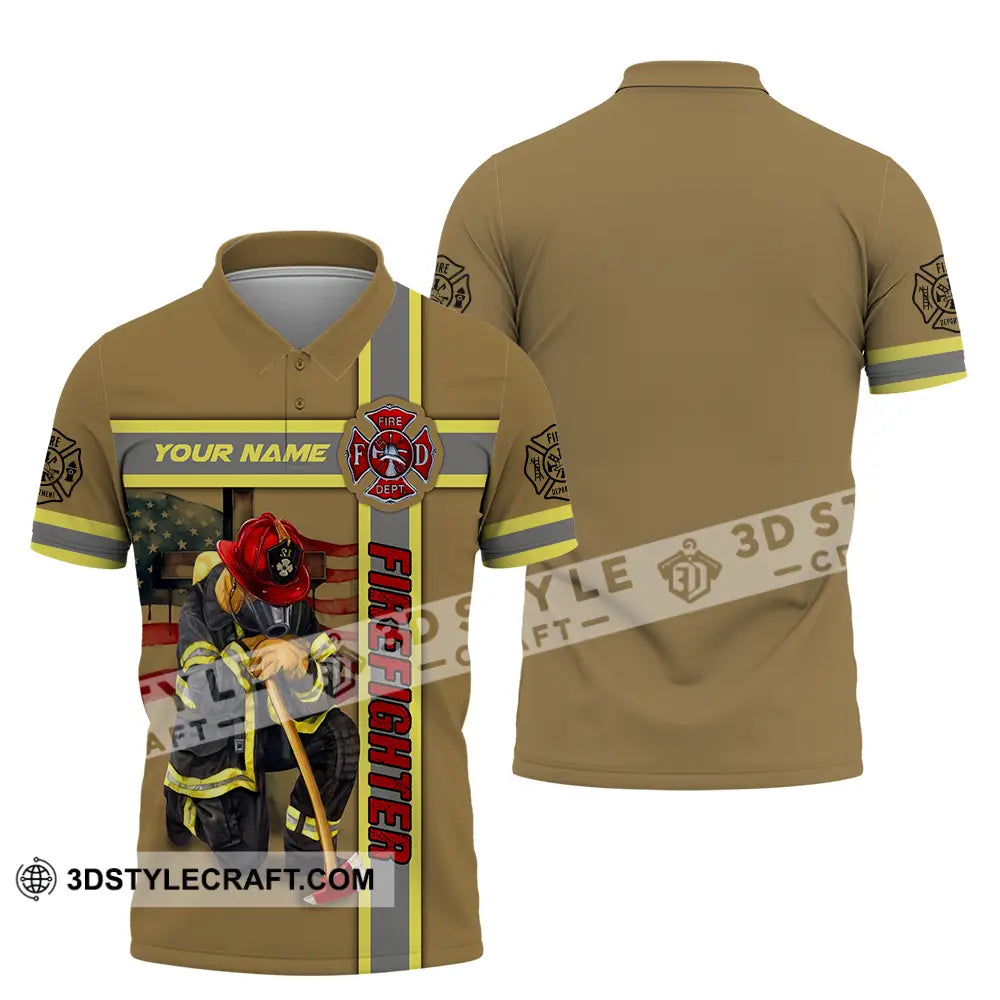 Unisex Shirt - Custom Name Patriot Day 911 Firefighter Polo / S T-Shirt