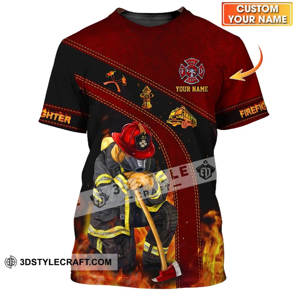 Unisex Shirt - Custom Name Patriot Day 911 Firefighter T-Shirt