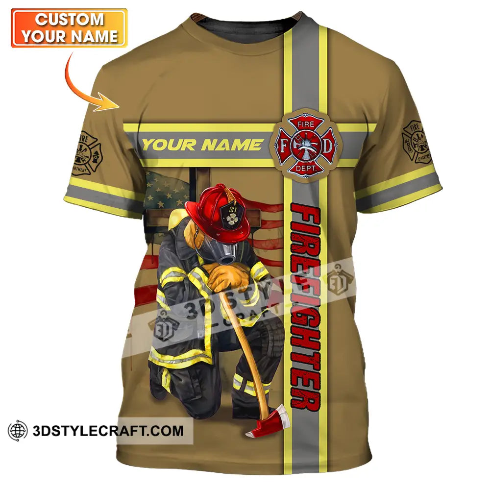 Unisex Shirt - Custom Name Patriot Day 911 Firefighter T-Shirt