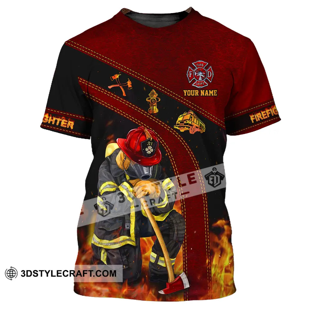 Unisex Shirt - Custom Name Patriot Day 911 Firefighter T-Shirt / S T-Shirt