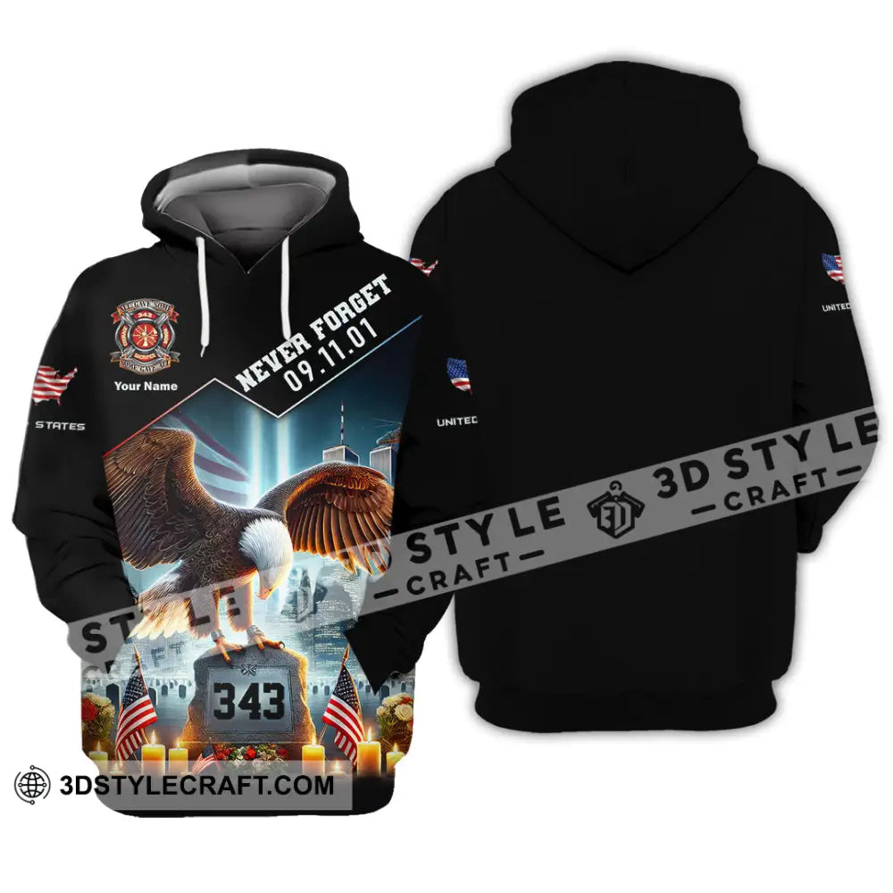 Unisex Shirt Custom Name Patriot Day 911 Memorial Firefighter Hoodie / S T-Shirt