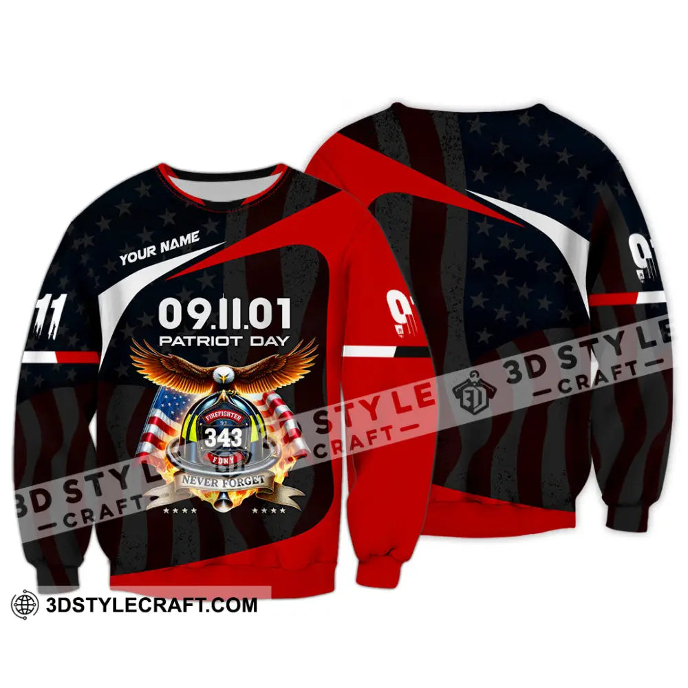 Unisex Shirt Custom Name Patriot Day 911 Memorial Firefighter Long Sleeve / S T-Shirt