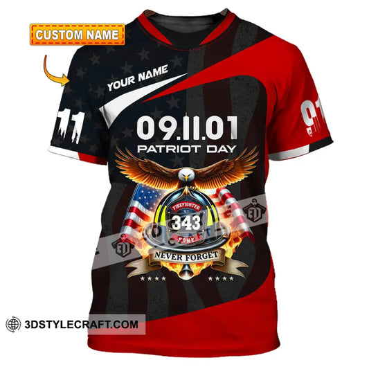 Unisex Shirt Custom Name Patriot Day 911 Memorial Firefighter T-Shirt