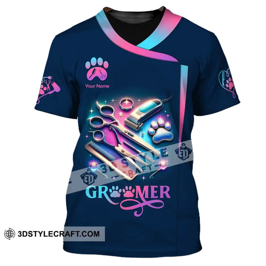Unisex Shirt, Custom Name Pet Groomer Shirt, Pet Care Shop T-Shirt, Pet Groomer Shop Shirt, Gift for Pet Groomer style option 2