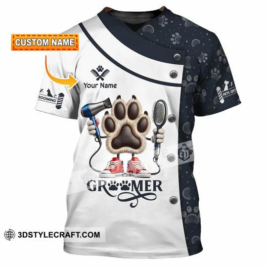 Unisex Shirt, Custom Name Pet Grooming Shirt, Pet Shop T-Shirt style option 1