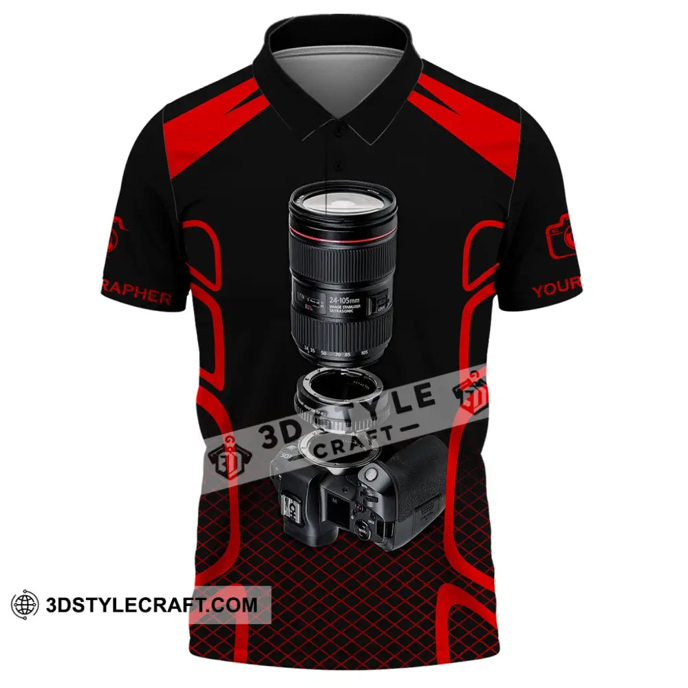 Unisex Shirt Custom Name Photographer Polo Photography Gift For Photographers / S T-Shirt