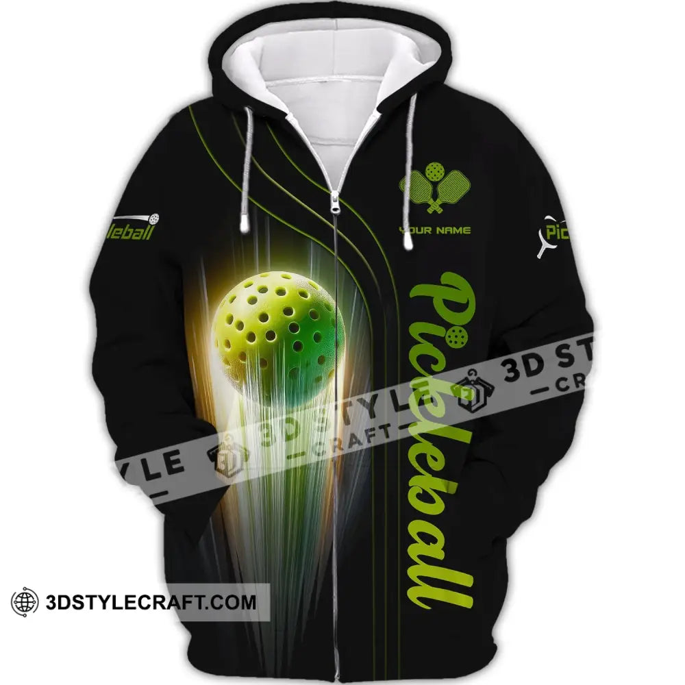 Unisex Shirt Custom Name Pickleball T-Shirt For Club Gift Players Zipper Hoodie / S