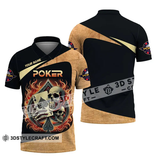 Unisex Shirt, Custom Name Poker Shirt, Casino Poker Hoodie Shirt Polo Long Sleeve Shirt style option 4