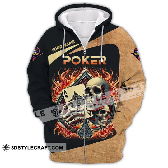 Unisex Shirt, Custom Name Poker Shirt, Casino Poker Hoodie Shirt Polo Long Sleeve Shirt style option 3