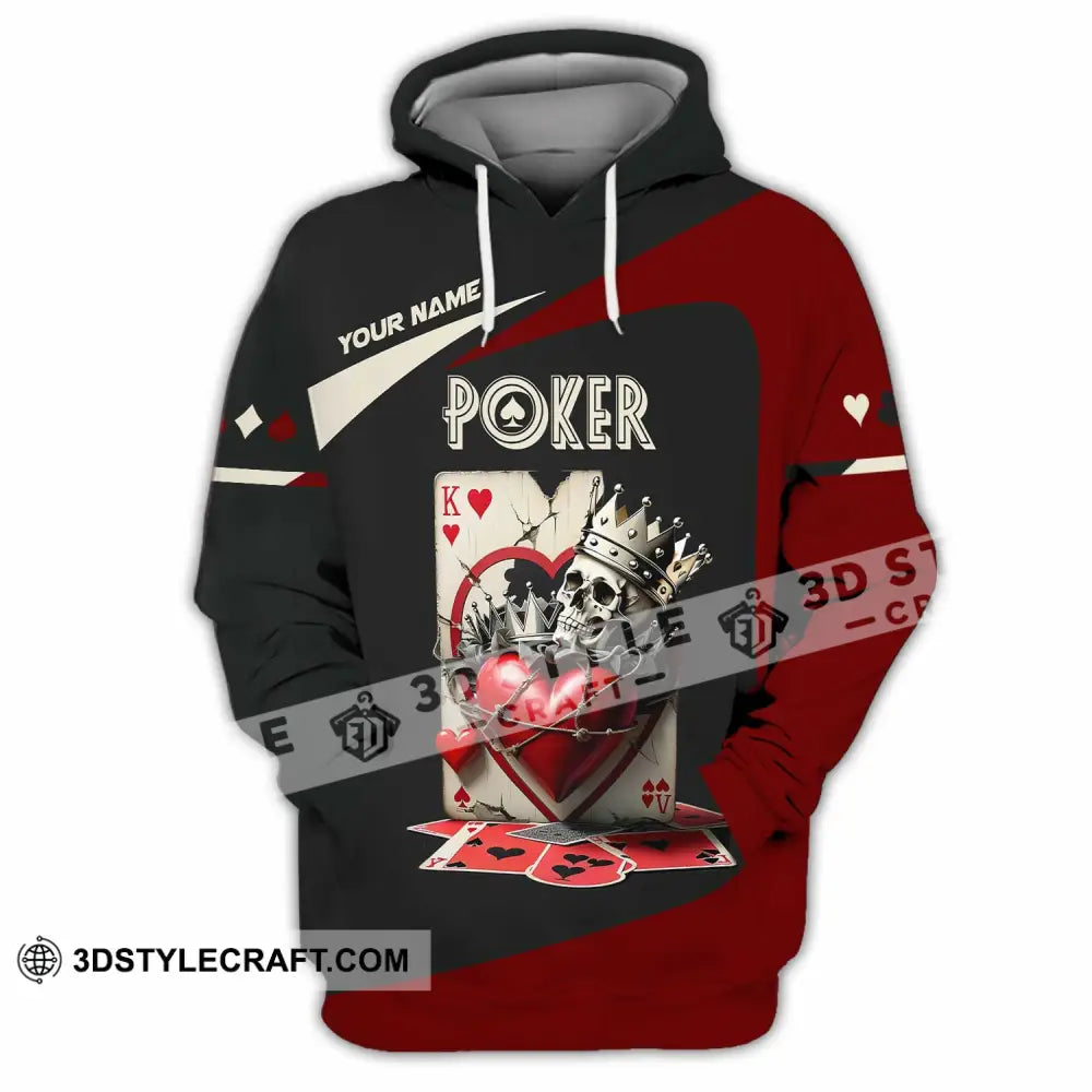 Unisex Shirt Custom Name Poker Hoodie Polo Long Sleeve / S T-Shirt