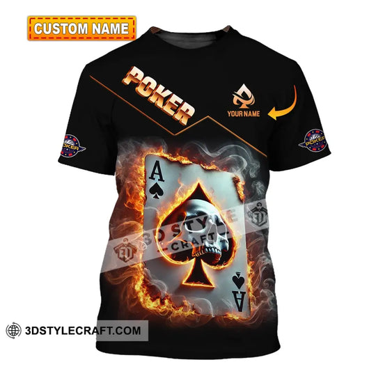 Unisex Shirt, Custom Name Poker Shirt, Poker King T-Shirt Hoodie Long Sleeve Shirt, Casino Shirt style option 1
