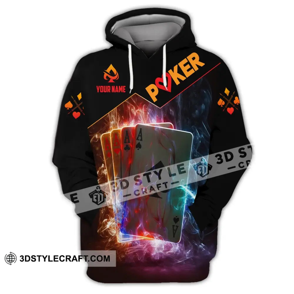 Unisex Shirt Custom Name Poker King T-Shirt Hoodie Long Sleeve Casino / S T-Shirt