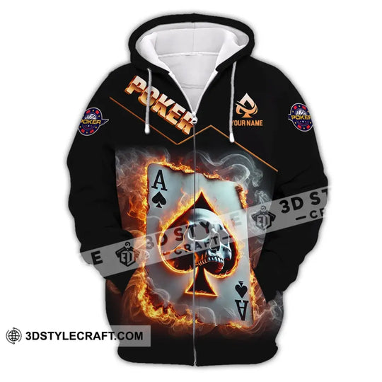 Unisex Shirt, Custom Name Poker Shirt, Poker King T-Shirt Hoodie Long Sleeve Shirt, Casino Shirt style option 3