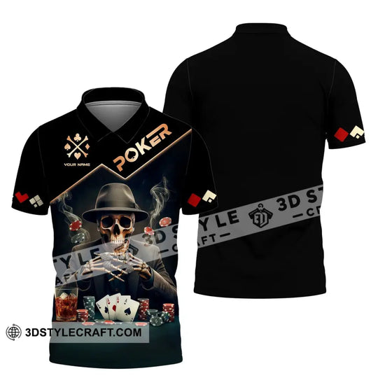 Unisex Shirt, Custom Name Poker Shirt, Poker Polo Long Sleeve Shirt, Casino T-Shirt style option 4