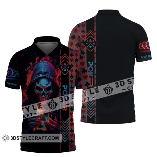 Unisex Shirt, Custom Name Poker Skull T-Shirt, Poker Hoodie, Poker Gift style option 4