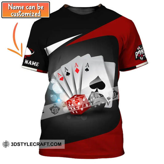 Unisex Shirt Custom Name Poker T-Shirt Casino Gift