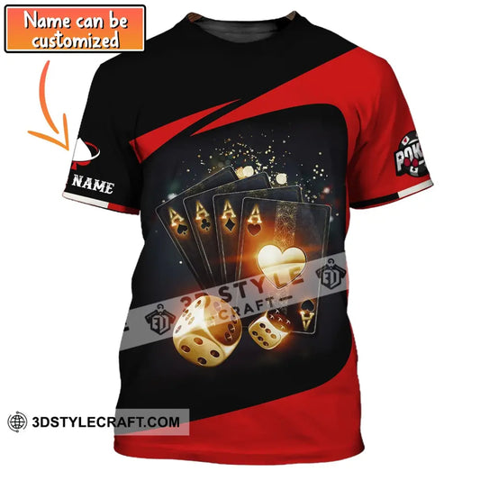 Unisex Shirt Custom Name Poker T-Shirt Casino Gift