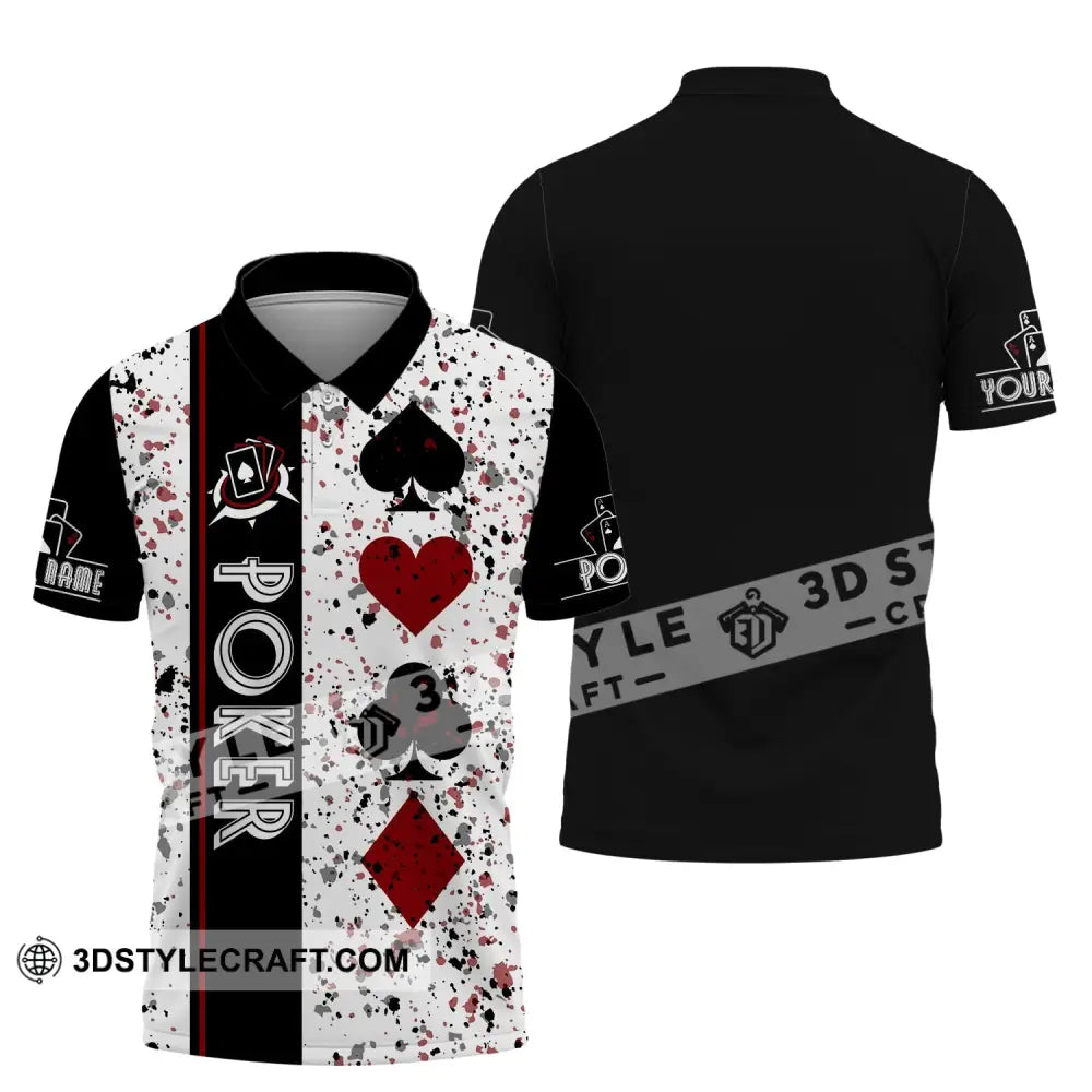 Unisex Shirt Custom Name Poker T-Shirt Casino Gift Polo / S