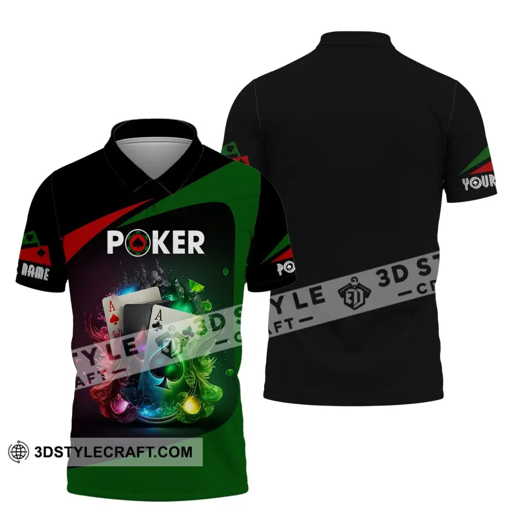 Unisex Shirt Custom Name Poker T-Shirt Casino Gift Polo / S