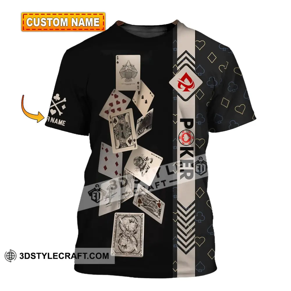 Unisex Shirt Custom Name Poker T-Shirt Hoodie Long Sleeve Casino T-Shirt