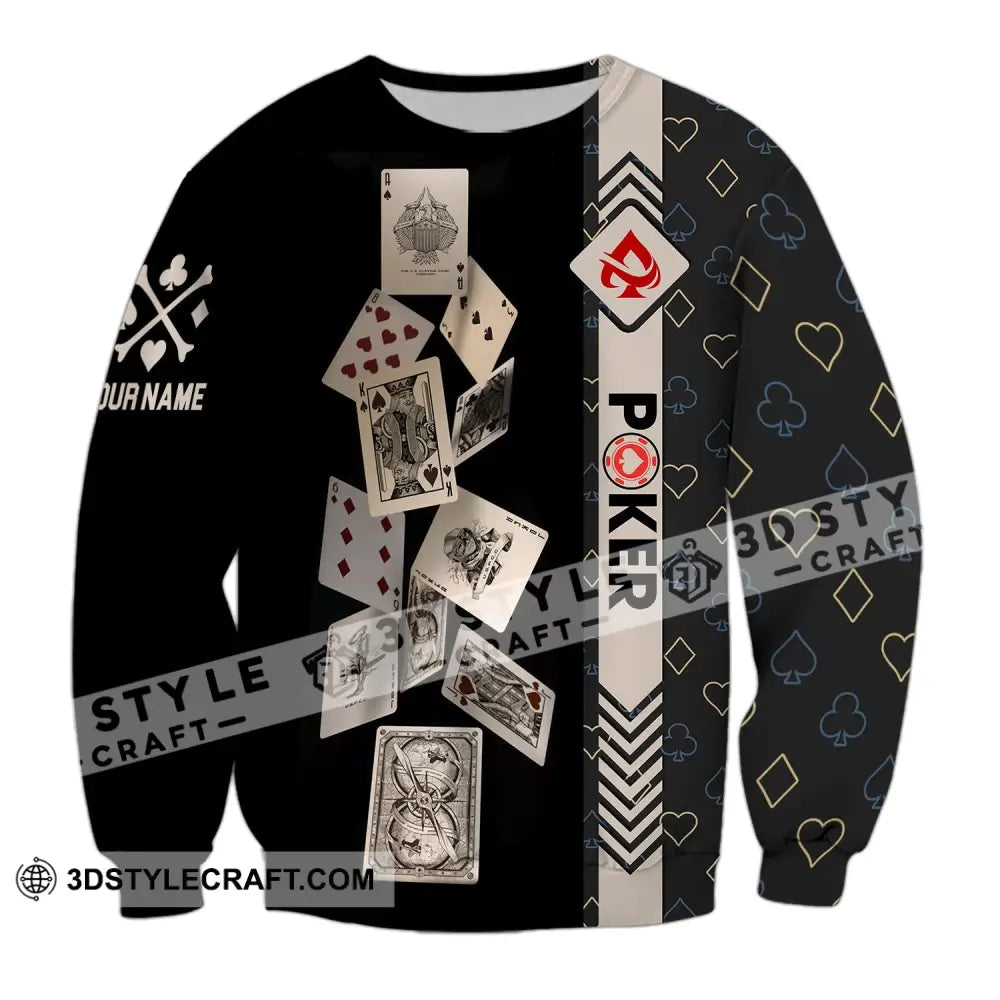 Unisex Shirt Custom Name Poker T-Shirt Hoodie Long Sleeve Casino / S T-Shirt