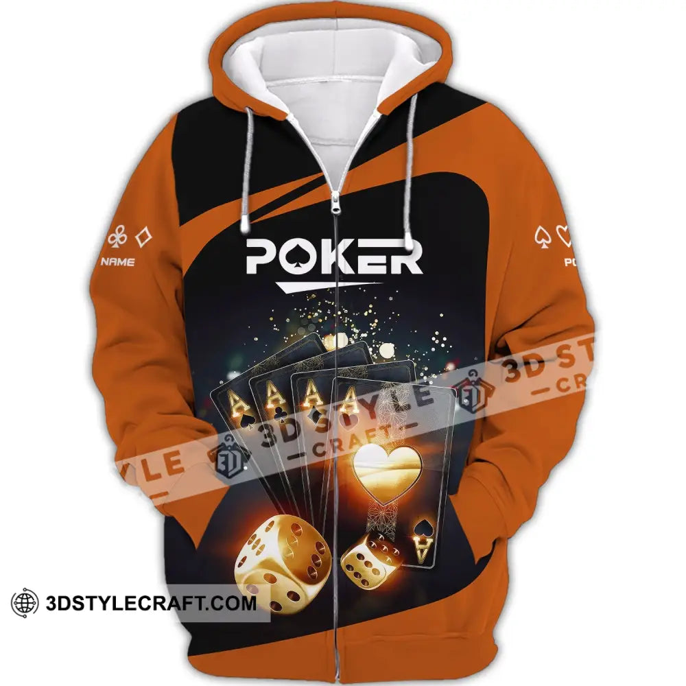 Unisex Shirt Custom Name Poker T-Shirt Polo Casino