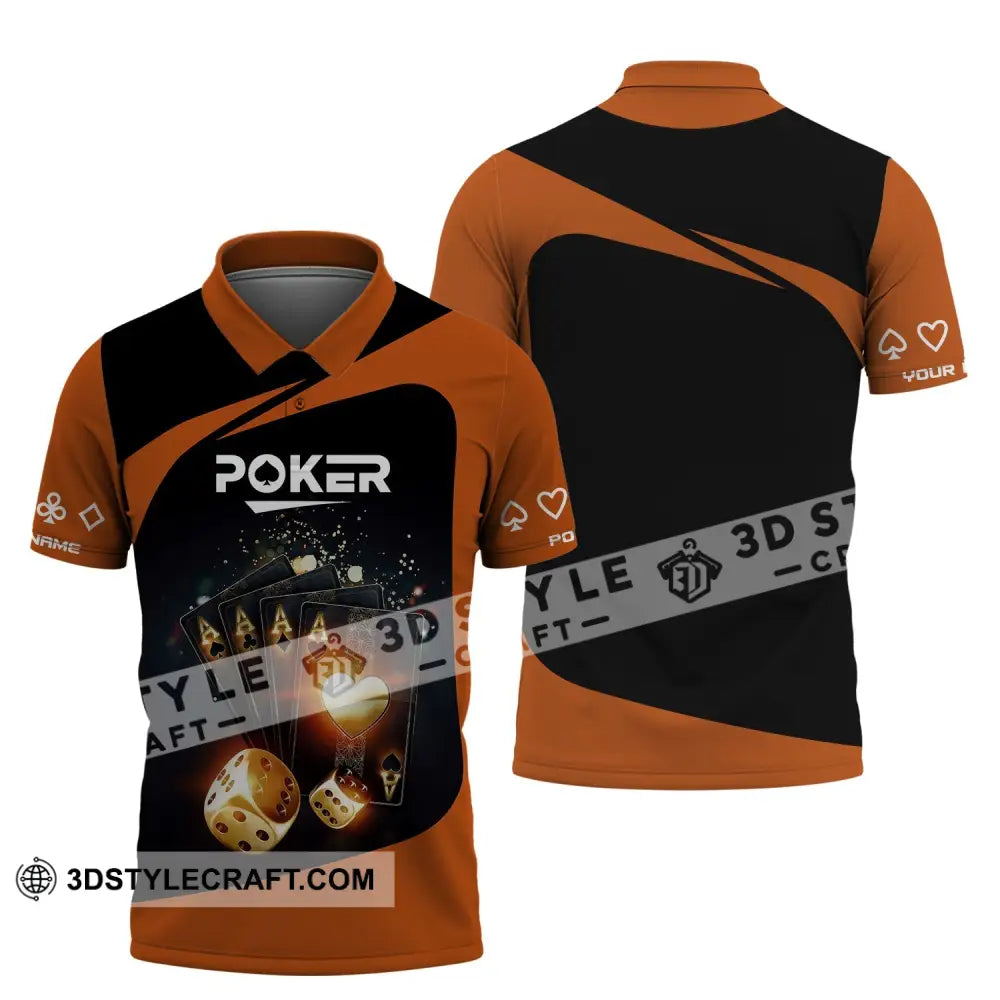 Unisex Shirt Custom Name Poker T-Shirt Polo Casino