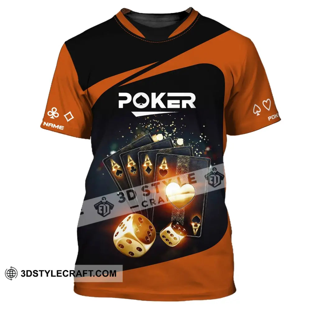 Unisex Shirt Custom Name Poker T-Shirt Polo Casino