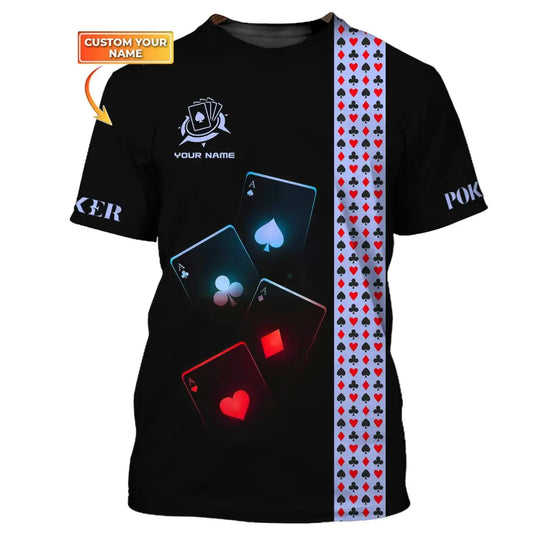 Unisex Shirt, Custom Name Poker T-Shirt, Poker Polo, Casino Poker style option 1