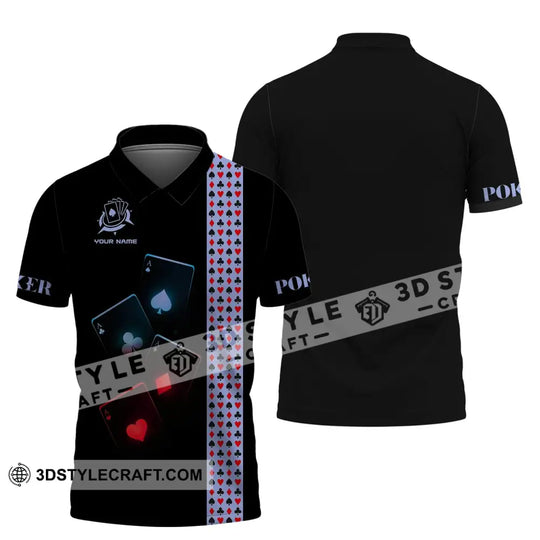 Unisex Shirt, Custom Name Poker T-Shirt, Poker Polo, Casino Poker style option 4