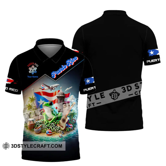 Unisex Shirt, Custom Name Puerto Rico Shirt, Puerto Rico Lover Polo Long Sleeve Shirt, Puerto Rico Gift style option 4